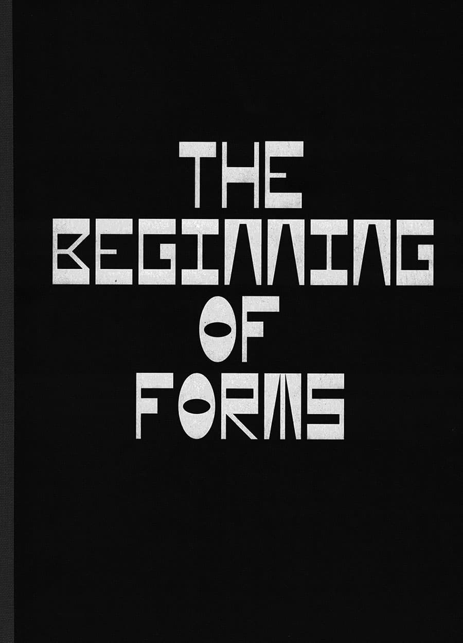 The Beginning of Forms - Title page typography, bespoke display type